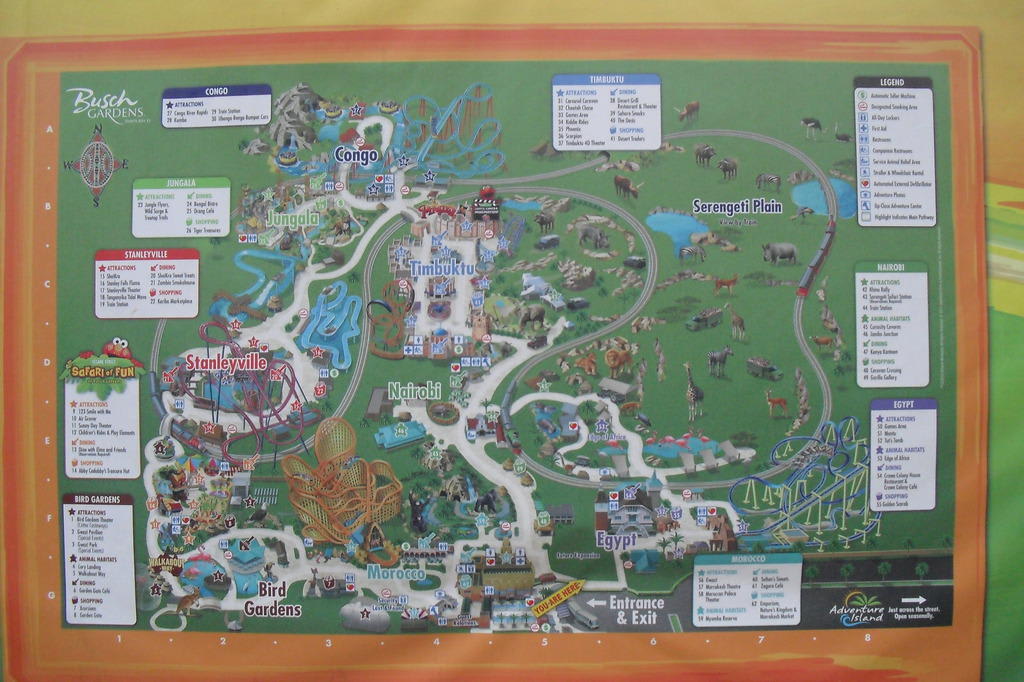 Bild Lageplan Vom Park Zu Busch Gardens In Tampa
