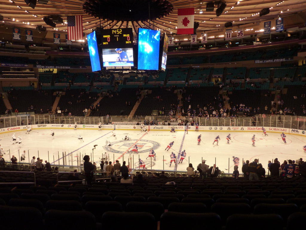 Bild Rangers Hockey Zu Madison Square Garden In New York Manhattan