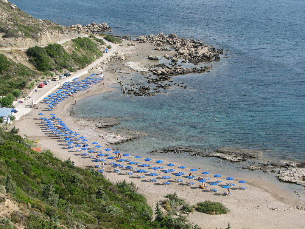 Insel Rhodos Faliraki Fkk Strand Panorama Griechenland 